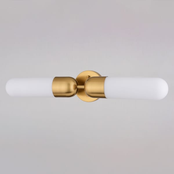 Thalia 24.75 In. Gold Brass Bath Bar Vanity Light White Glass Shade